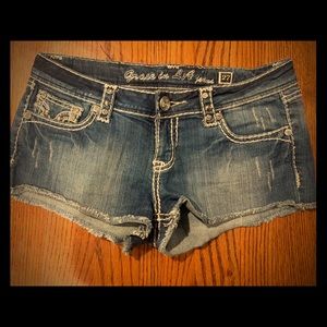 Grace in LA Bling cutoff shorts